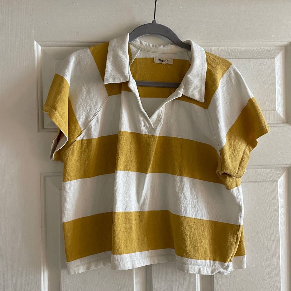 Madewell striped cropped body rugby shirt